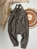 Allday romper Sommer Sommeroutfit Schleife Leopardenmuster Leoprint Leomsuter braun schwarz handmade lockerer sitz baby kind mädchenoutfit hejleen kidswear handmade