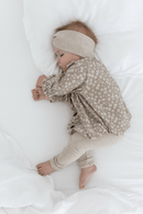 Handmade Outfit Baby Kind Leggings Stirnband Bluse beige meliert hejleen kidswear gerippt Rippjersey