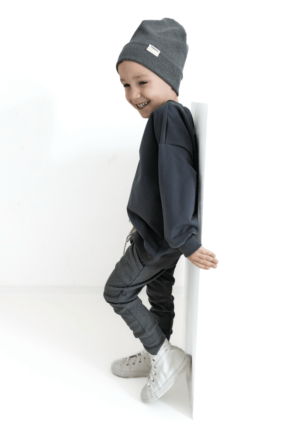 Gerippte Beanie - Anthrazit - hejleen handmade