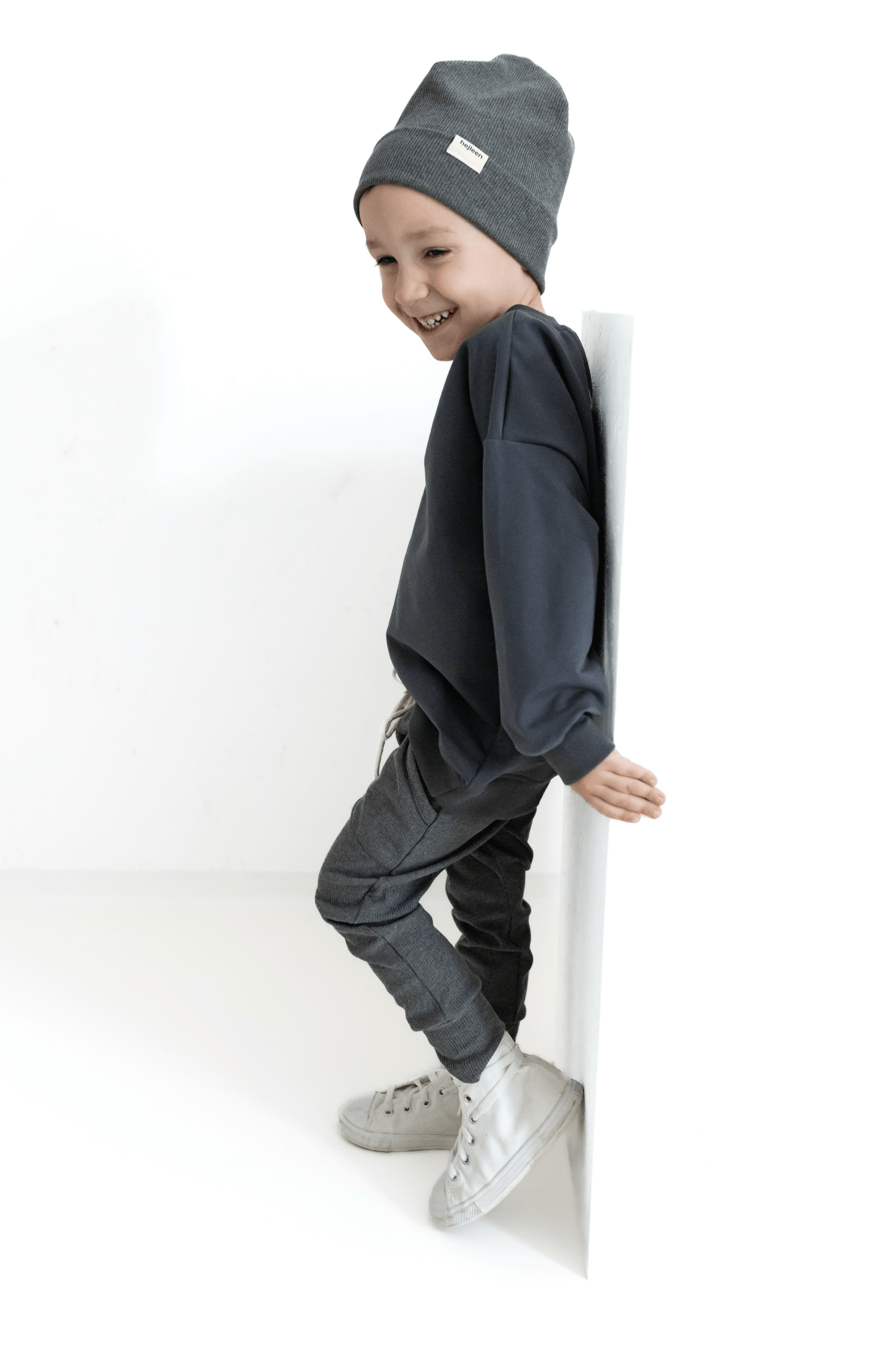 Gerippte Beanie - Anthrazit