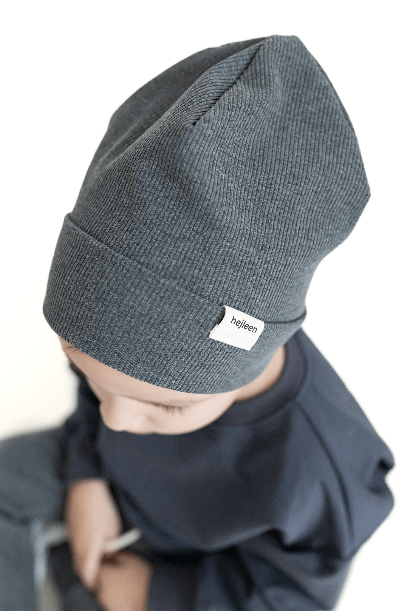 Gerippte Beanie - Anthrazit - hejleen handmade