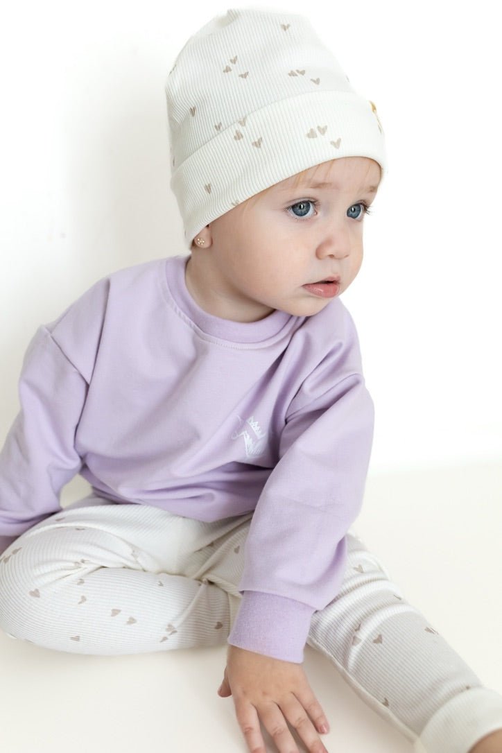 Gerippte Beanie - Herzchen