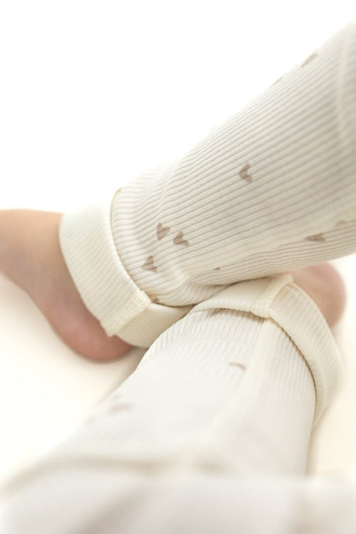 Gerippte Leggings - Herzchen - hejleen handmade