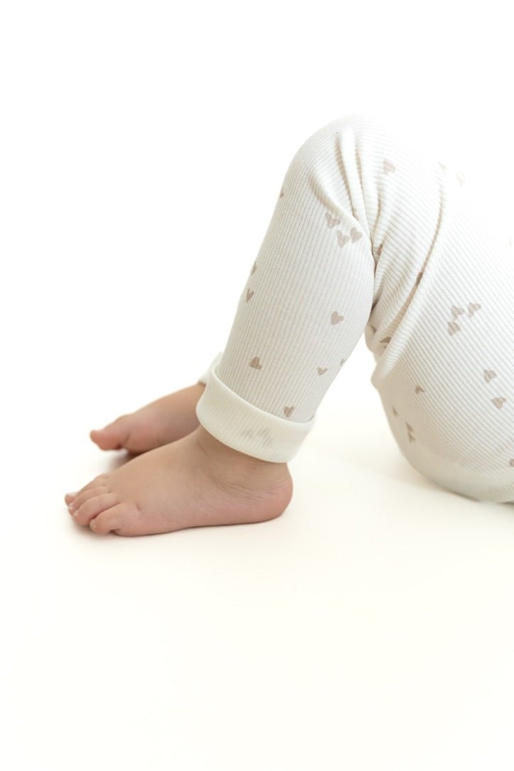 Gerippte Leggings - Herzchen
