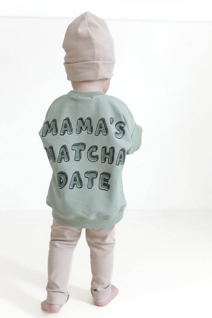 Mama's Matcha Date – Oversize Sweater