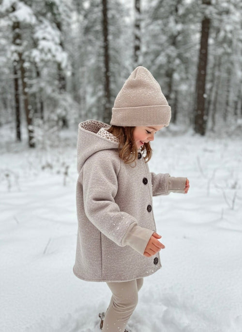 Walkmantel Wollwalk Jacke Handmade Beige Braun mitwachsend creme hejleen kidswear